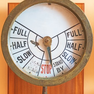 Engine order telegraph in maritime museum. Engine order telegraph in maritime museum.